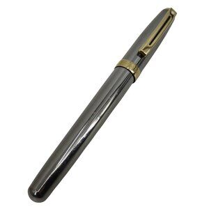 Sheaffer Metallic Gunmetal Gray Gold Clip Fountain Pen White Dot Made in USA Use
